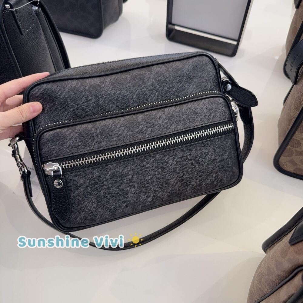 NWT COACH Dakota Crossbody Bag Signature Canvas Black Signature CDS85